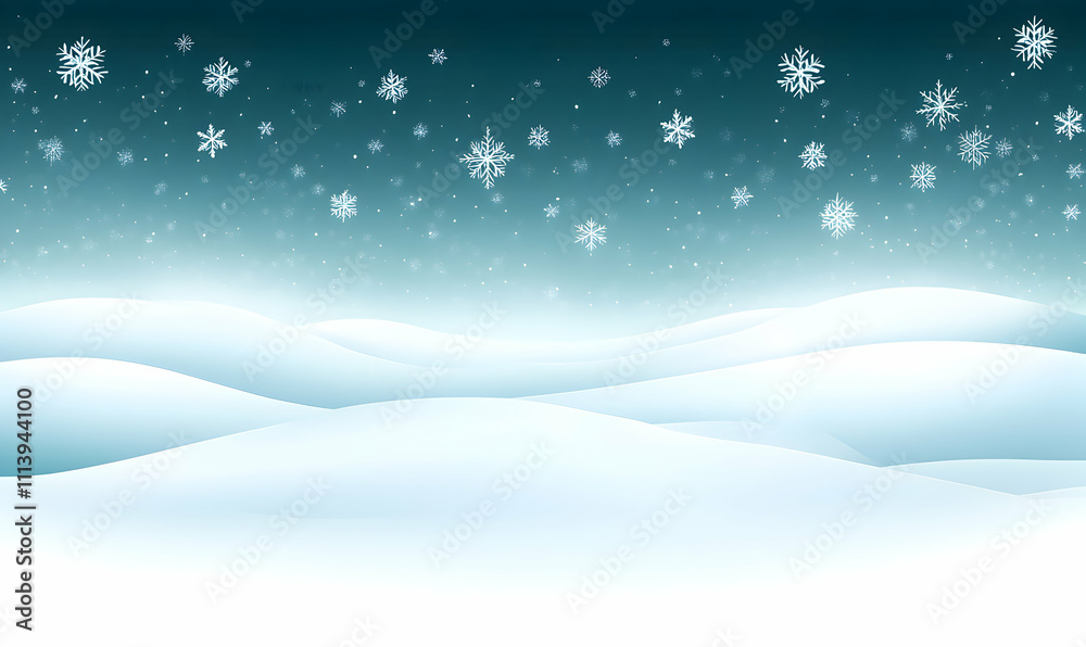 Serene winter landscape background with gently rolling snow-covered hills under a twilight sky, adorned with softly falling snowflakes. Ideal for winter, holiday, or seasonal designs. Serene winter landscape background with gently rolling snow-covered hills under a twilight sky, adorned with softly falling snowflakes. Ideal for winter, holiday, or seasonal designs.