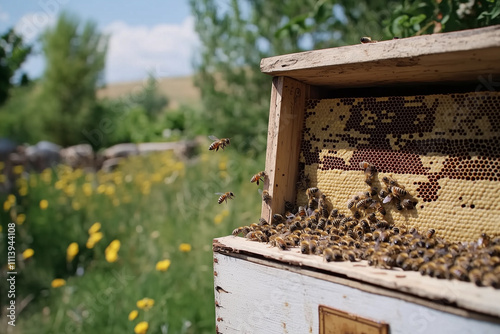bees in a beehive