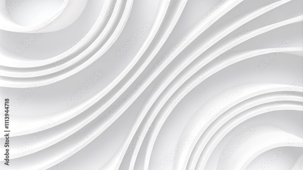 Fototapeta premium Abstract background with white 3D paper waves. white soft wavy embossed isolated on a white background. Papercraft landscape. Minimalistic design layout for business presentations