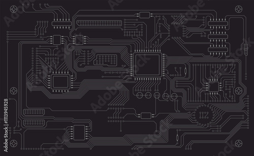 Background from a fragment of the motherboard. Vector illustration. Sketch for creativity.