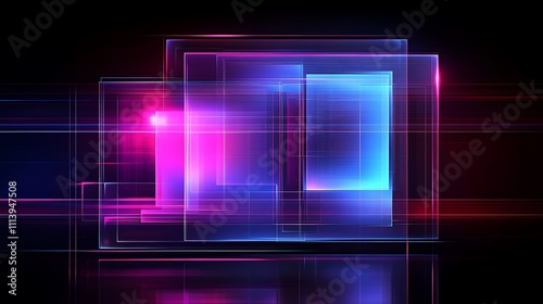 Vibrant Abstract Background with Neon Colors and Geometric Shapes for Modern Digital Designs