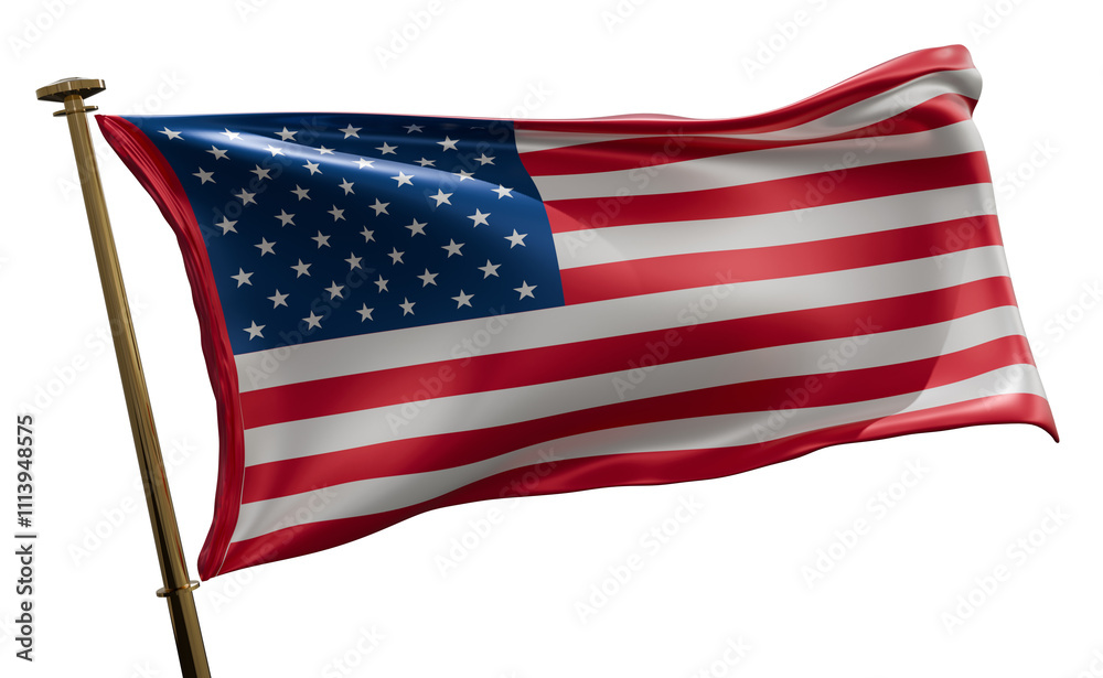 Obraz premium Flag of US isolated on white