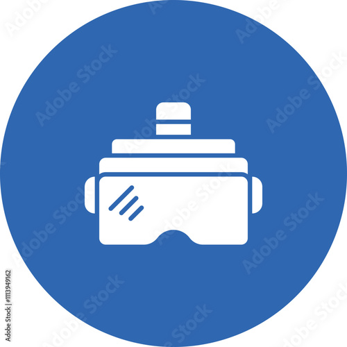 VR Headset glyph circle icon