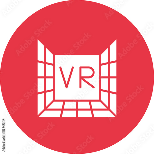 VR Room glyph circle icon