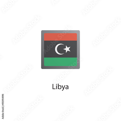 Free Download Flat square icon of Libya flag. Simple vector illustration. - GFXLoad