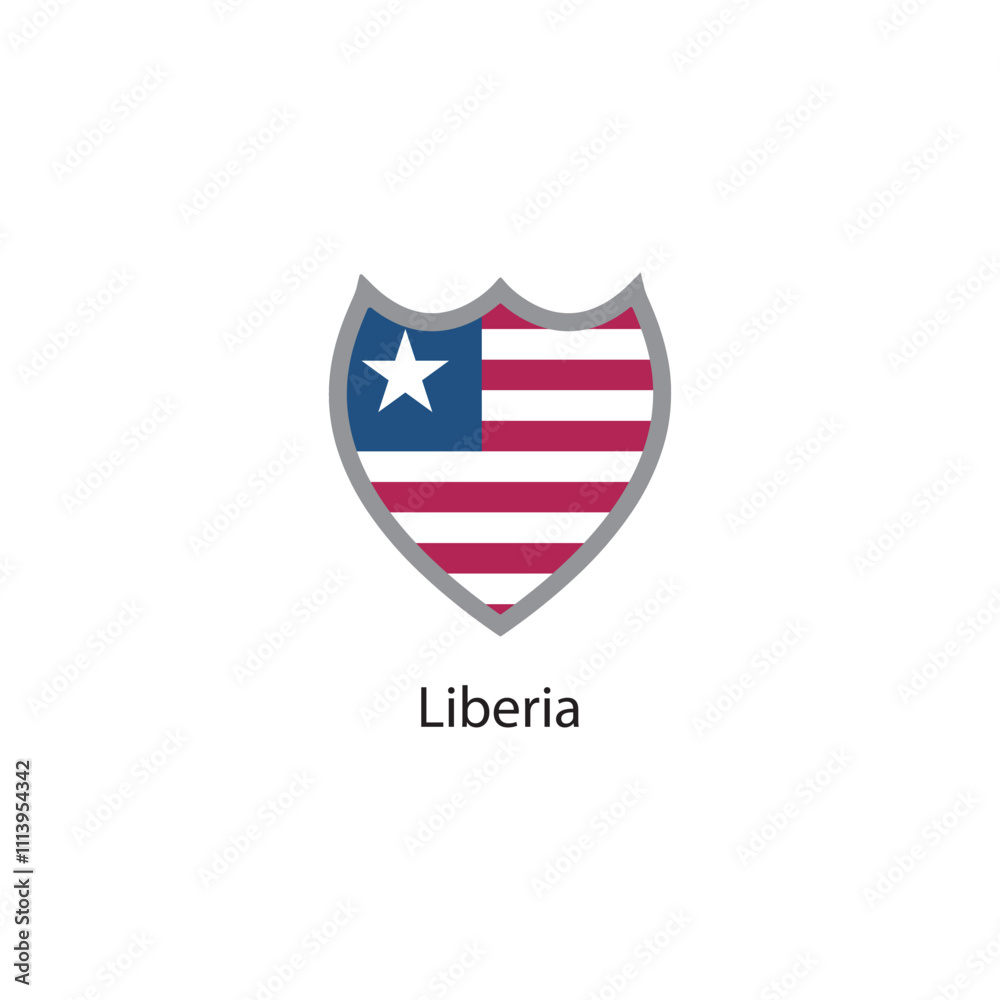 Shield icon of Liberia flag. Simple vector illustration. Shield icon of Liberia flag. Simple vector illustration.