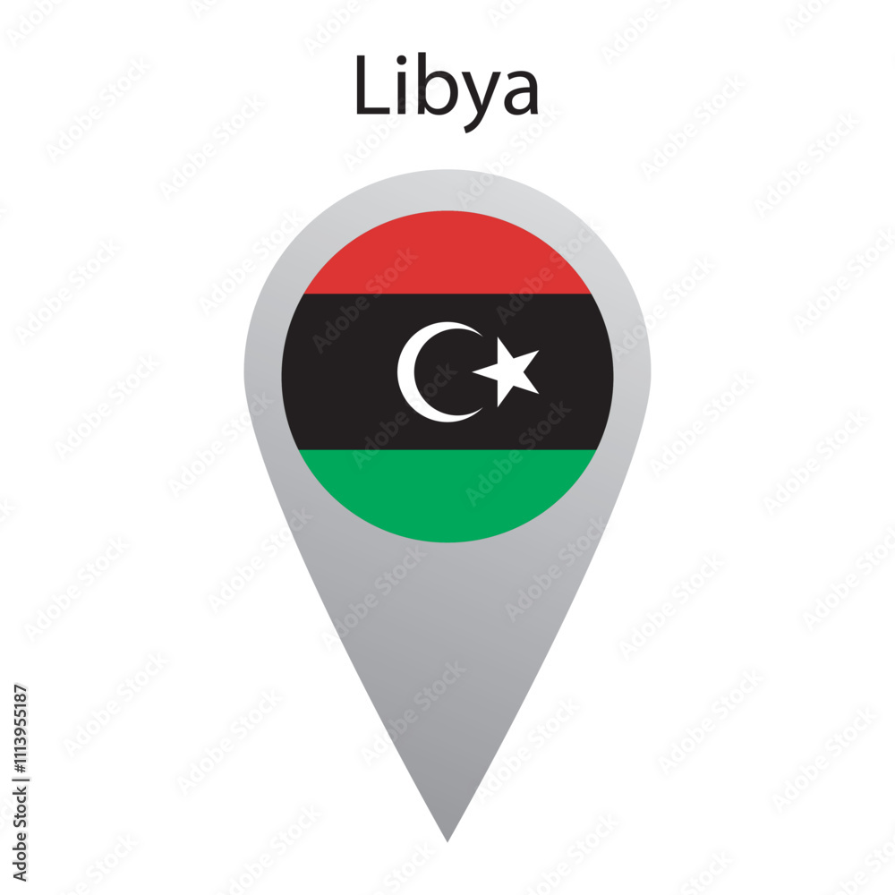 Location pin icon of Libya flag. Simple vector illustration. Location pin icon of Libya flag. Simple vector illustration.