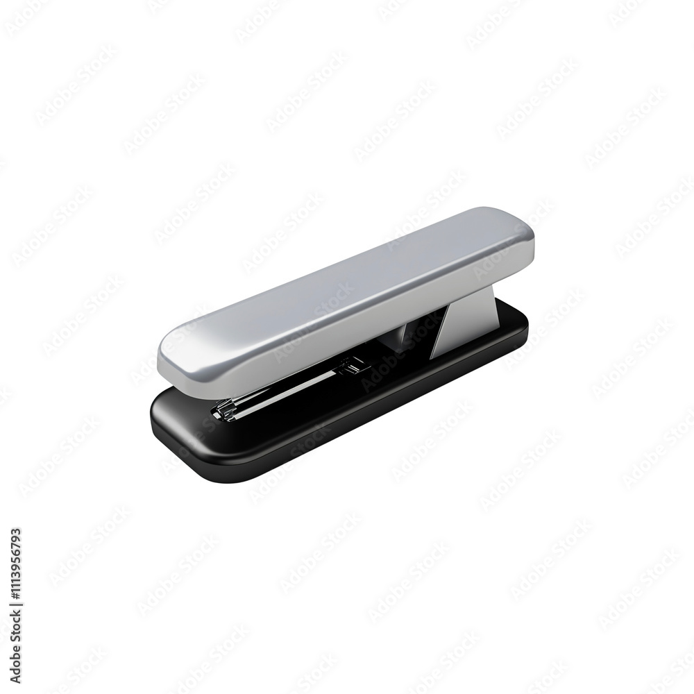 Sleek Modern Silver Stapler Isolated on on white background Sleek Modern Silver Stapler Isolated on on white background