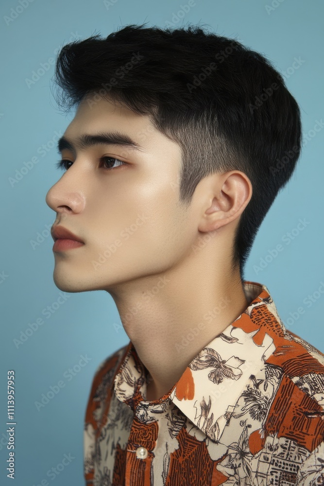Profile shot portrait of a young singaporean man Profile shot portrait of a young singaporean man