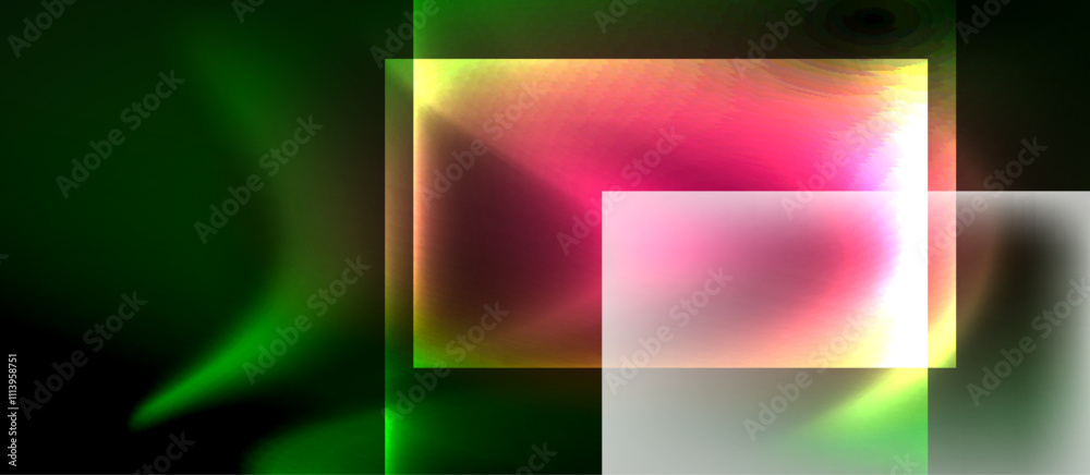 Glass squares with neon shiny light abstract background Glass squares with neon shiny light abstract background