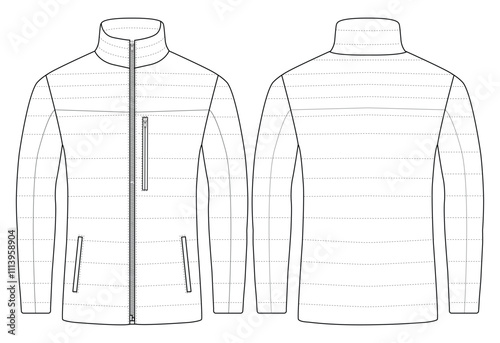 Men's Mountain Padded puffer Jacket Isolated Winter vector illustration