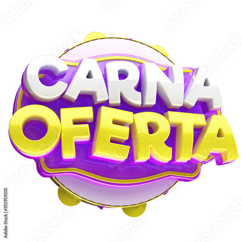 CARNA OFERTA SELO 3D CARNAVAL COM PANDEIRO  photo