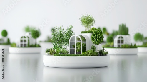 Floating gardens reinventing urban living futuristic architecture digital art indoor environment aesthetic perspective sustainable design concepts photo