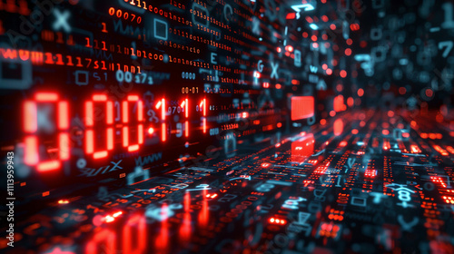 Digital Clock Countdown with Cybersecurity Alert
