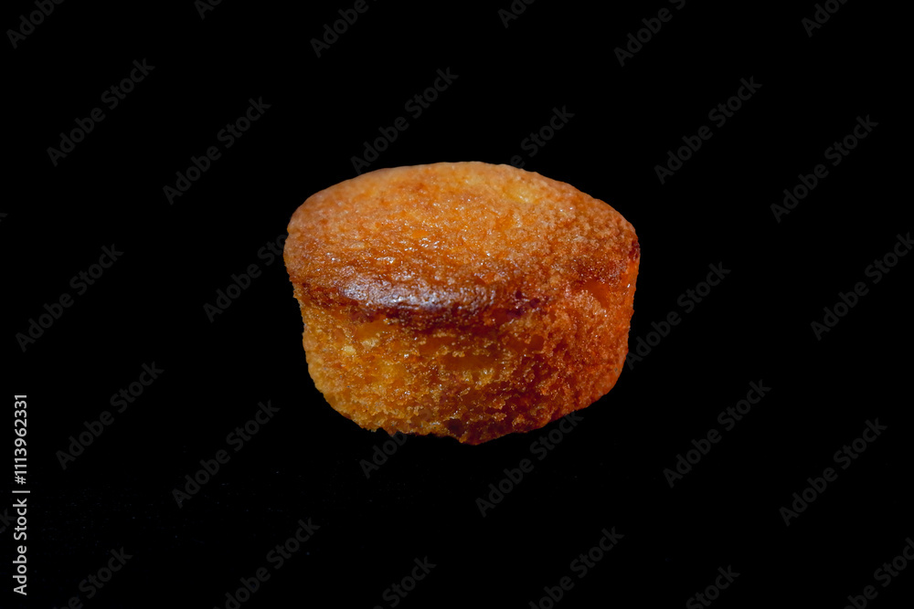 Cupcake filled with jam inside. black background Cupcake filled with jam inside. black background