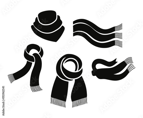 Minimal Winter Scarves Silhouettes