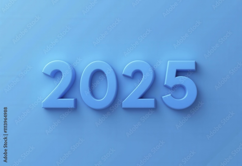 2025 in a smooth blue gradient on a cool minimalist background 2025 in a smooth blue gradient on a cool minimalist background