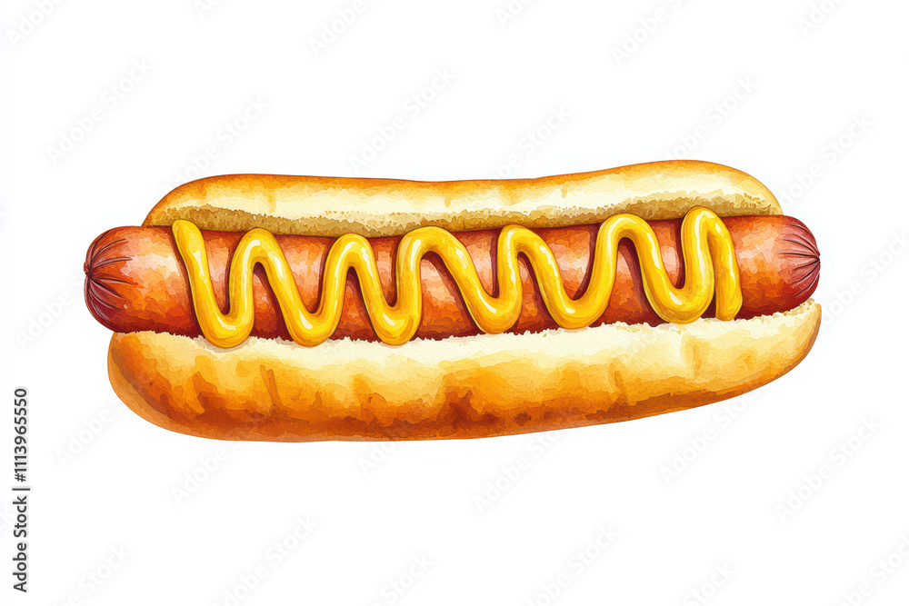 Delicious hot dog with mustard on soft bun, perfect for snack or meal. Enjoy savory flavors and satisfying texture of this classic dish! Delicious hot dog with mustard on soft bun, perfect for snack or meal. Enjoy savory flavors and satisfying texture of this classic dish!