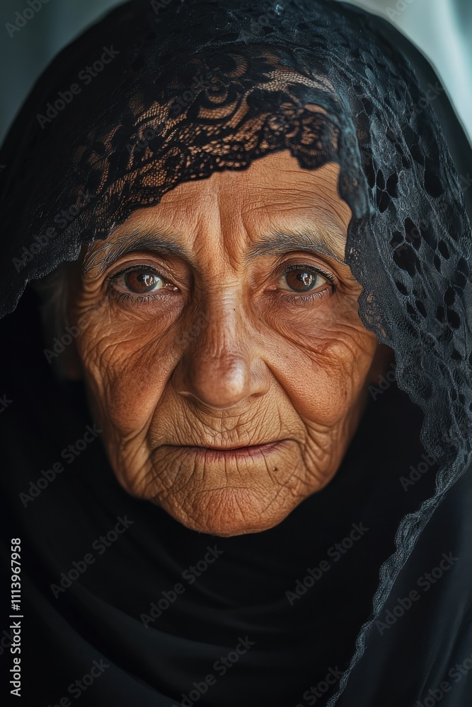 Close-up shot portrait of an elderly portuguese woman Close-up shot portrait of an elderly portuguese woman