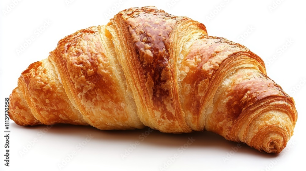 Golden-brown croissant, flaky layers visible. Perfect for bakery menus, breakfast ads, food blogs. Golden-brown croissant, flaky layers visible. Perfect for bakery menus, breakfast ads, food blogs.
