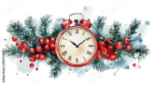 Watercolor Holiday Alarm Clock