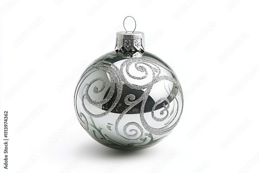 seamless of Delicate glass Christmas ornament is standing on a white background seamless of Delicate glass Christmas ornament is standing on a white background