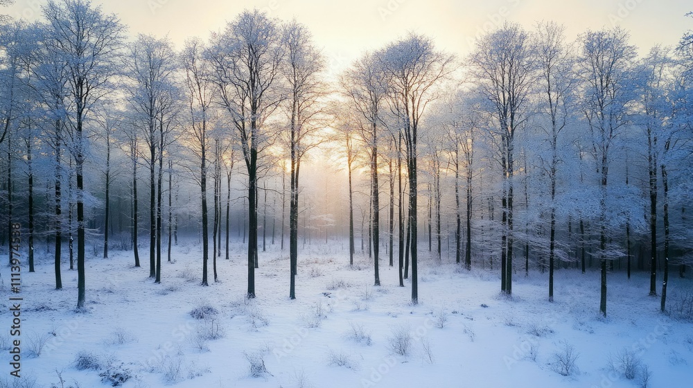 A snowy forest in winter