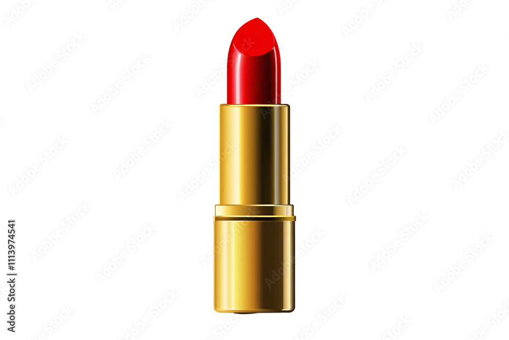 a red lipstick in a gold tube a red lipstick in a gold tube