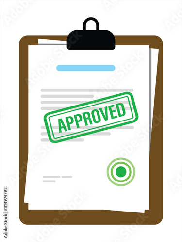 approved check pad icon vector illustration