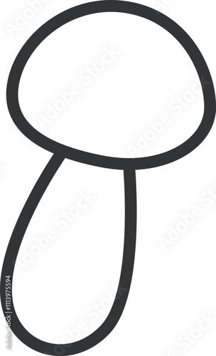 線画キノコ類単品アイコン　きのこ