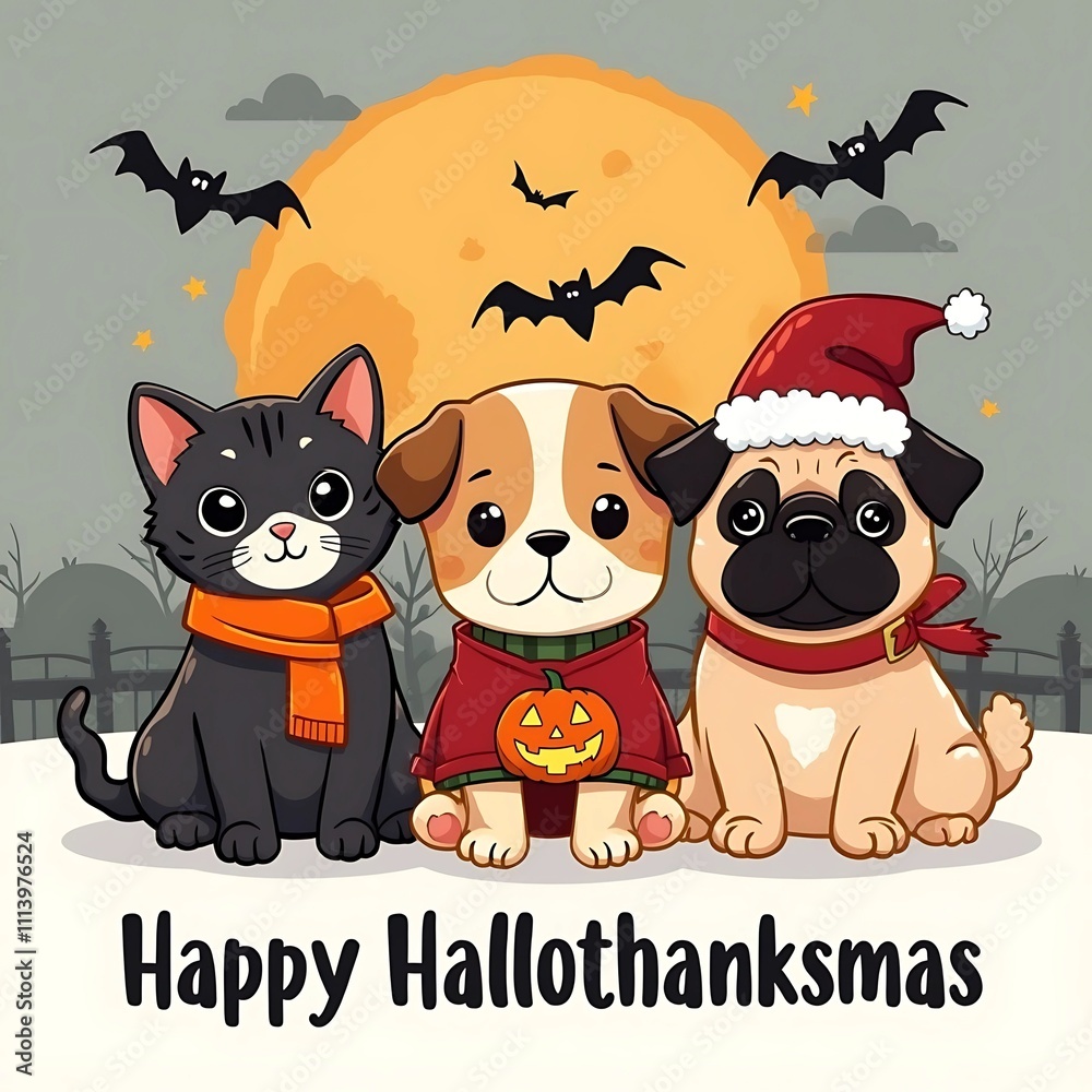 Obraz premium set of halloween elements