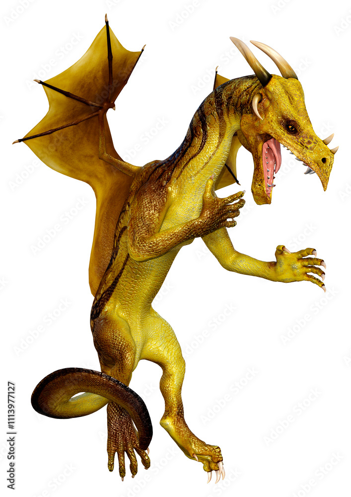 Fototapeta premium 3D Rendering Fairy Tale Dragon on White