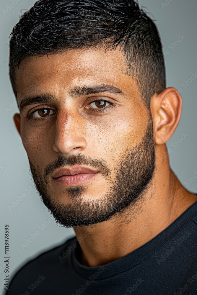 Photo for ID - Bearded young man from Syria. Photo for ID - Bearded young man from Syria.