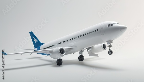 A model of a white airplane with the word s on the side
4 photo