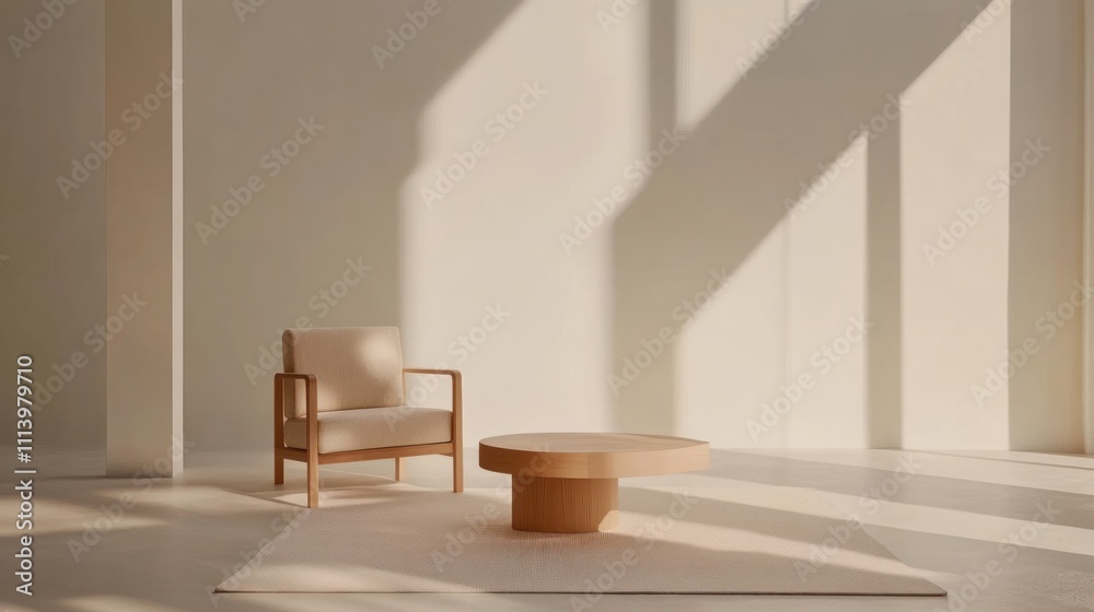 Minimalist Room Featuring Modern Chair and Table