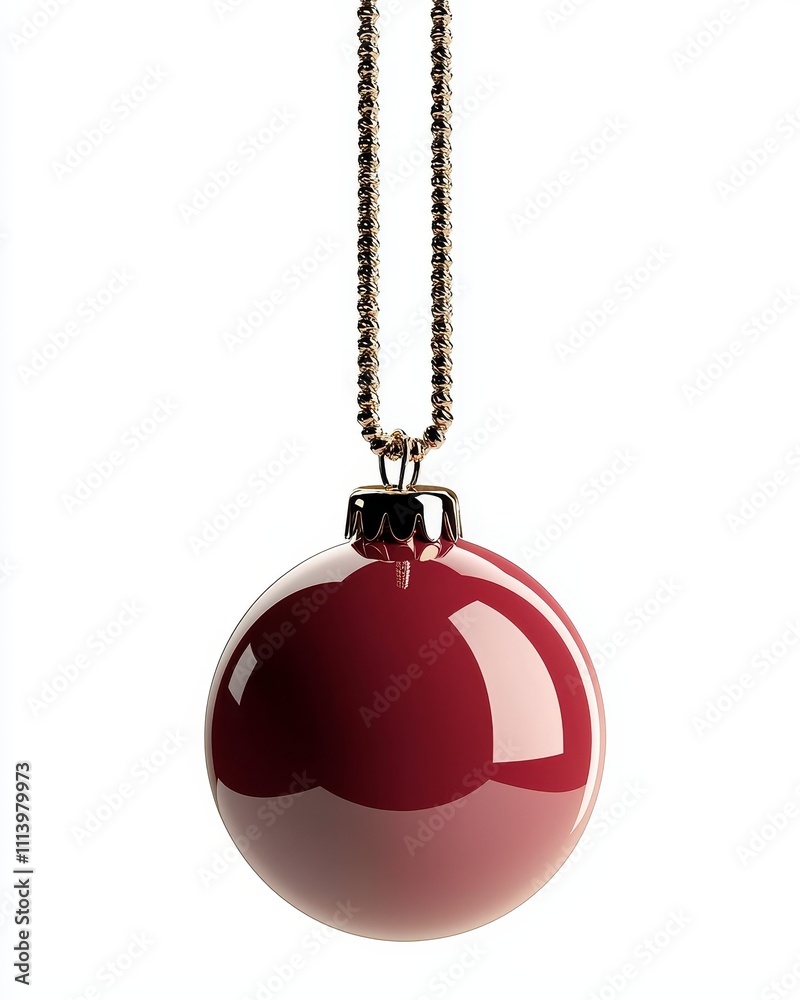 A red Christmas ball, photographed in isolation on a white background, with full depth of field. A red Christmas ball, photographed in isolation on a white background, with full depth of field.