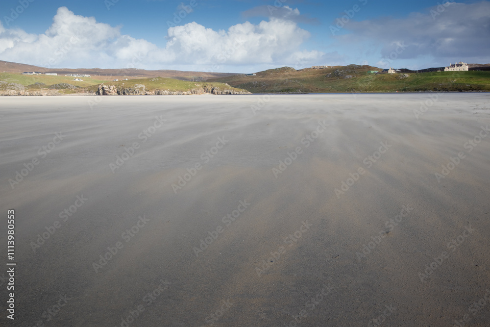 Wind blown sand on empty beach Wind blown sand on empty beach