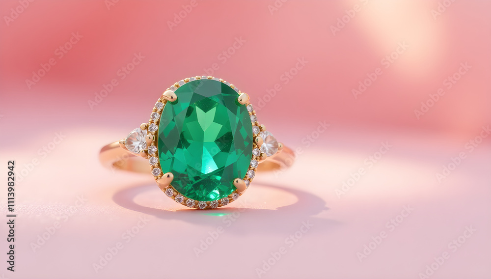Beautiful gold ring with emerald,Photography of unique green emerald engagement ring design Beautiful gold ring with emerald,Photography of unique green emerald engagement ring design