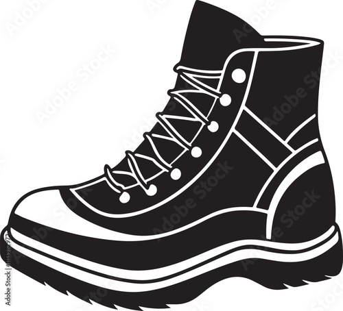 Boots icon template black color editable