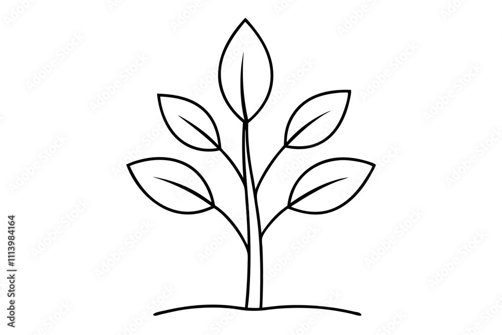 A simple Sapling Stories line art vector A simple Sapling Stories line art vector