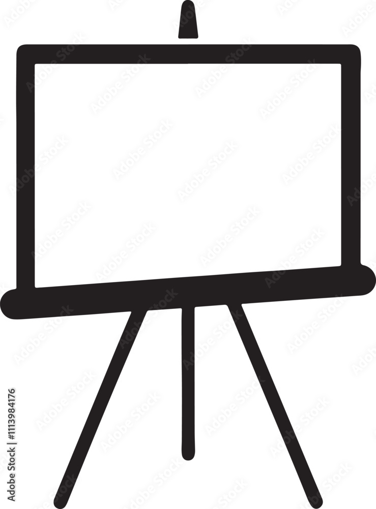 Clean black and white vector silhouette of a Whiteboard isolated on white background. Clean black and white vector silhouette of a Whiteboard isolated on white background.