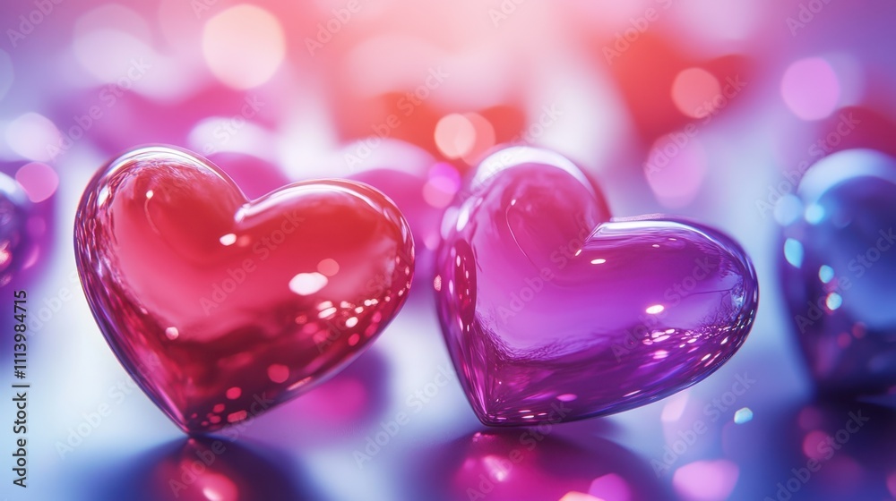 The Colorful Glass Heart Arrangement