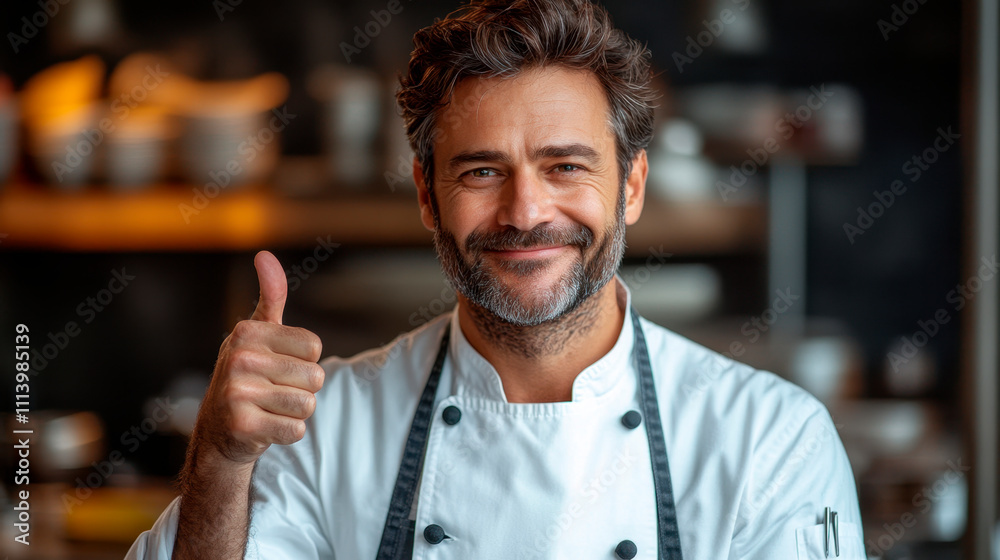 chef male thumb up on white background , studio shot chef male thumb up on white background , studio shot