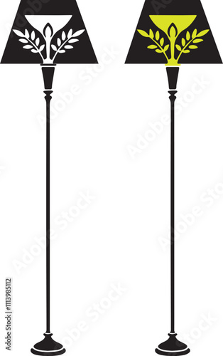 black and white lamp, Floor lamps vector 