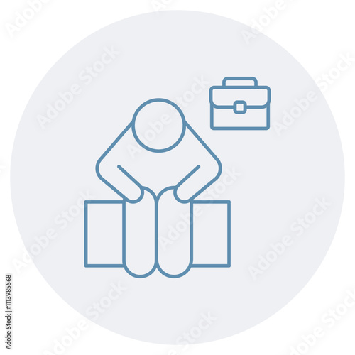 Unemployment Icon, Exploring the Causes and Solutions for Unemployment, The Impact of Unemployment on Economic Stability icon, Vector