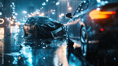 The Car Crash in Rain