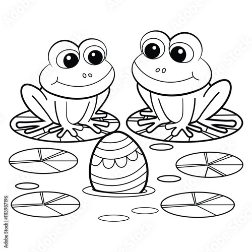 two frogs sitting next to each other with a white background.