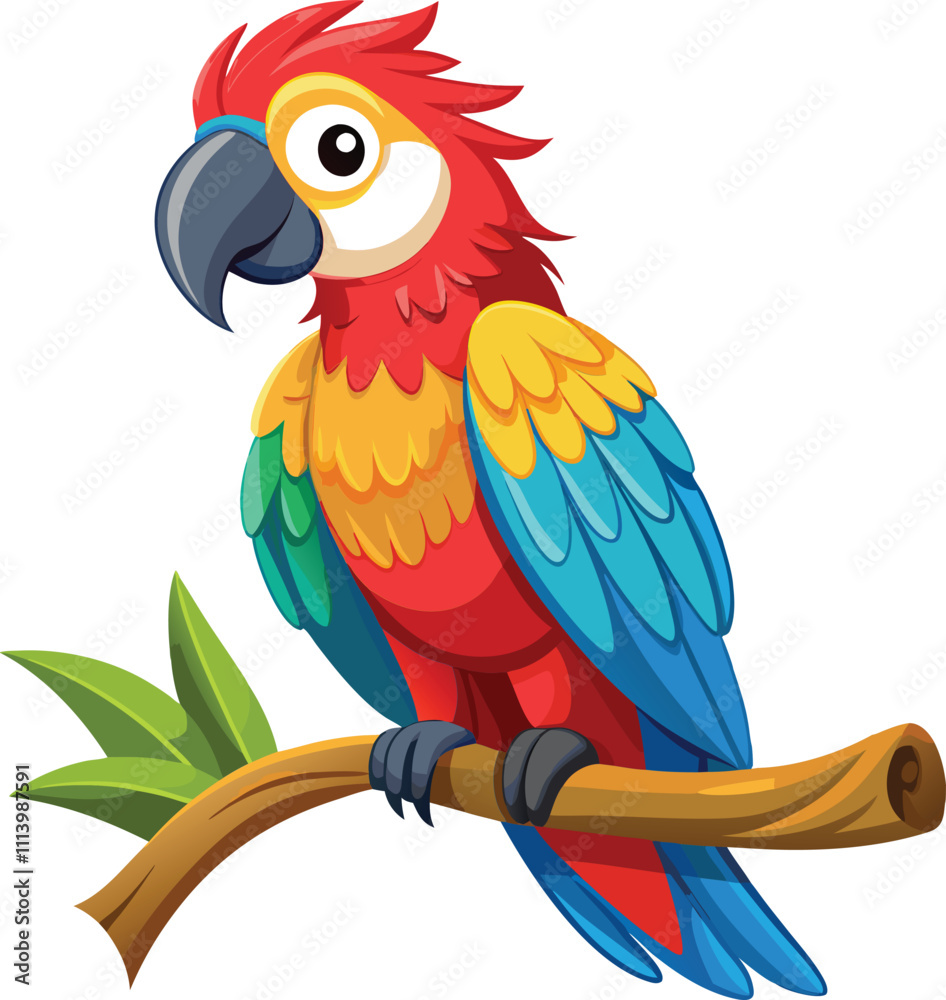 Fototapeta premium parrot on a branch of a tree
