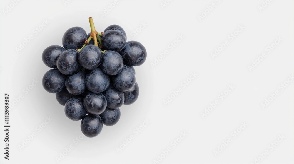 A cluster of dark purple grapes against a light background, showcasing their round shape and vibrant color. A cluster of dark purple grapes against a light background, showcasing their round shape and vibrant color.