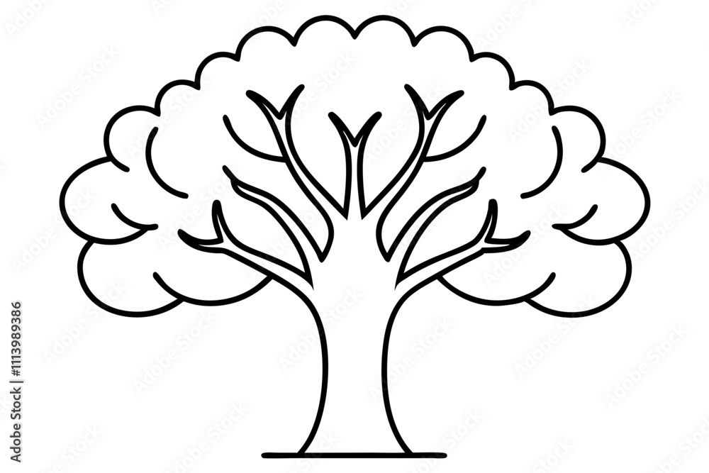 A simple Tree Tales line art vector A simple Tree Tales line art vector